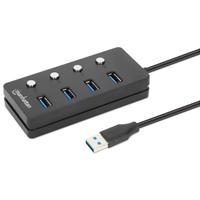 Esta es la imagen de hub/manhattan/180887/hub usb 3.2 con 4 puertos tipo-a e interruptor por puerto