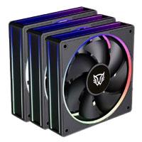 Esta es la imagen de kit 3 ventiladores balam rush eolox bora exb85 / potencia de enfriamiento / velocidad 1600 rpm / silencio imbatible / conexin pwm aura / argb / negro / br-942126