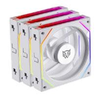 Esta es la imagen de kit 3 ventiladores balam rush eolox link exl95/ flujo de aire optimo / velocidad 1800 rpm / silencio con poder / conexión daisy-chain / rgb / blanco / br-942096