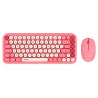 Esta es la imagen de kit acteck creator chic k-colors mk480 / teclado y mouse / inalambrico - multimedia / 85 teclas / optico / 800 dpi / 4 botones + scroll / win + mac / español / dongle usb / rojo- rosa / ac-940245