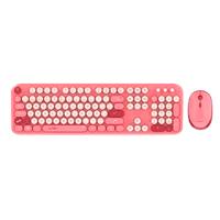 Esta es la imagen de kit acteck creator chic k-colors mk485 / inalambrico / multimedia / dongle 2.4 / esp / 105 teclas / optico / 1600 dpi ajustable / 4 botones + scroll / win + mac / rojo-rosa / ac-940207