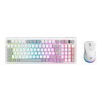 Esta es la imagen de kit gamer balam rush squad conquest pro kg525 / teclado y mouse / dual / dongle usb - bt / español / 97 teclas / recargable / iluminacion rgb / win / optico / 7200 dpi ajustable / blanco / br-940436