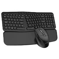 Esta es la imagen de kit teclado y mouse acteck creator ultra confort mk650 / inalambrico / membrana / ergonomico / reposabrazos / negro / ac-939867