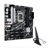 Esta es la imagen de mb asus b760 intel s-1700 14a gen /4x ddr5 5600 /hdmi /dp /3x m.2 /2x usb 3.2 /wifi 6/bluetooth /micro atx /gama media