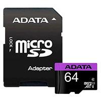 Esta es la imagen de memoria adata micro sdhc 64gb uhs-i clase 10 c/adaptador (ausdx64guicl10-ra1)