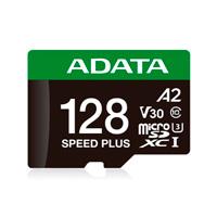 Esta es la imagen de memoria adata microsdxc speed plus 128gb cl10 con adaptador (ud128gui3v30a2sp-ra1)
