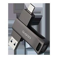 Esta es la imagen de memoria quaroni 64gb usb 3.2 / dual ac / otg / metalica