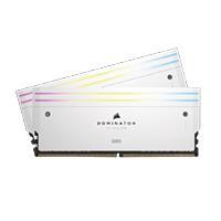 Esta es la imagen de memoria ram corsair ddr5 dominator platinum dram 64 gb 2 32 gb 6.600 mt/s cl32 intel xmp white