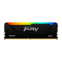 Esta es la imagen de memoria ram kingston dimm ddr4 8gb 3600mt/s fury beast black xmp rgb cl17 288pin 1.35v c/disipador de calor p/pc/gamer/alto rendimiento kf436c17bb2a/8