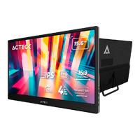 Esta es la imagen de monitor portatil acteck linkpad lp15y / 15.6 pul / plano / ips / relacion 16:9 / full hd / sin marco / 60 hz / ultraportatil / hdr10 / multilingüe e intuitivo / bocinas integradas / negro / ac-943093