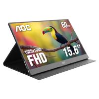 Esta es la imagen de monitor portatil led aoc 16t20 / color negro / panel ips 15.6 / usb-c / aspecto 16:9 / t.d.respuesta 20ms / resolucion 1920 x 1080 / 60 hz / contraste 50m:1 / brillo 230 cd/m2 / 3 años de garantia