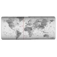 Esta es la imagen de mouse pad xl acteck flow world mt494w / tela + goma / diseño mundo / alta resistencia / antidestizante / gris /ac-941044