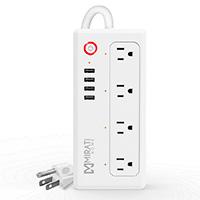 Esta es la imagen de multicontacto inteligente mirati 4 sockets/4usb/led indicador/wifi 2.4 ghz/100 - 240 v/1800 w/ blanco