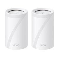 Esta es la imagen de router inalámbrico mesh interior para hogar | tp-link | deco be65(2-pack) | triple banda wi-fi 7 be9300 mbps | 2 puerto 2.5 gigabit wan/lan | 4 antenas internas | operación multi-link mlo