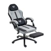 Esta es la imagen de silla gamer balam rush force plus z1 / reclinable 135 grados / piston clase 2 / max 150 kg / soporte lumbar ergonomico con termogel / reposacabezas y reposapies acolchado / gris / br-940757