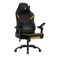 Esta es la imagen de silla ocelot gaming os-king / vinipiel y terciopelo / base metalica ajustable / descansabrazos 5d / piston clase 4 / reclinable 90-155 grados / hasta 150kg / cojines lumbar y cervical / color negro co