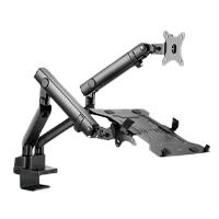 Esta es la imagen de soporte acteck enforce motion sm636 / para monitor 17-32 pulg y laptop 10-15.6 pulg / rotacion ajustable / vesa 75-100mm / adaptador de escritorio / max 8 kg por brazo / negro / ac-939645