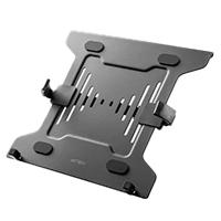 Esta es la imagen de soporte acteck enforce tray bl404 / base para laptop / 10 - 15.6 pul / vesa - brazos ajustables / ranuras de ventilacion / antiderrapante / max 4.5 kg / negro / ac-939690