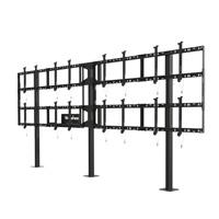 Esta es la imagen de soportes video wall peerless ds-s555-4x2 configuración 4x2 fijo a piso para monitores de 46 a 55 capacidad hasta 363 kg