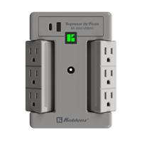 Esta es la imagen de supresor de picos multicontacto de pared con conexin usb c y enchufes giratorios diseñado para televisiones