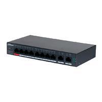 Esta es la imagen de switch/ dahua/ cs4010-8et-110/10 puertos 8 puertos poe 10/100/ 2 puertos uplink 10/100/1000/ 110 watts totalesadministrable en la nube por dolynk care/poe 250 metros/carcasa metalica/switching 5.6