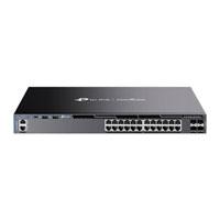 Esta es la imagen de switch omada l3 sdn | tp-link | sg6428x | 24 puertos gigabit | 4 puertos sfp+ | funciones rip | vvrp | servidor dhcp | administración centralizada omada | fuente redundante