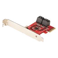 Esta es la imagen de tarjeta pcie controladora sata de 4 puertos - tarjeta de expansión pci express sata - 6gbps - perfil bajo/completo - conectores sata apilados - asm1164 sin raid startech