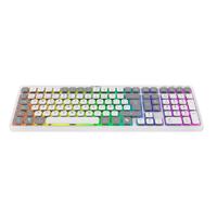 Esta es la imagen de teclado acteck techno pro ti790 / multidispositivo inalambrico dual / 108 teclas / usb - 2 bt- 2.4 ghz / mecanico / multimedia / iluminacion rgb / recargable / español /win - mac / blanco / ac-940078