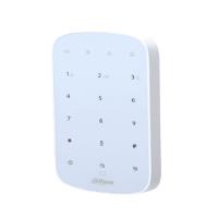 Esta es la imagen de teclado/ dahua/ dhi-ark30t-w2/ teclado inalambrico interior touch para armado y desarmado / soporta hasta 32 usuarios con pin o tarjetas mifare / indicadores led de status del panel / alarma de bater