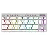 Esta es la imagen de teclado gamer dominate expert gk959 / inalambrico dual / mecanico / ilumnacion rgb / recargable / 87 teclas / win - mac - android - consolas de juego / español / dongle-bt 5.0 / blanco / br-940412