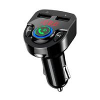 Esta es la imagen de transmisor bluetooth  fm 2 puertos usb perfect choice negro