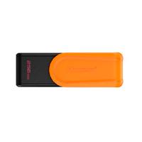 Esta es la imagen de memoria flash usb kingston data traveler exodia s 256gb gen 1 3.2 tipo a c/tapa giratoria negro+naranja dtxs/256gb