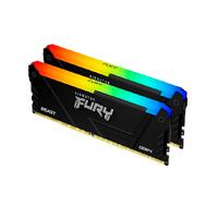 Esta es la imagen de memoria ram kingston dimm ddr4 16gb 2x8gb 3200mt/s fury beast black rgb xmp cl16 288pin 1.35v c/disipador de calor p/pc/gamer/alto rendimiento kit 2 kf432c16bb2ak2/16