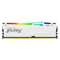 Esta es la imagen de memoria ram kingston dimm ddr5 64gb 2x32gb 6000mt/s fury beast white rgb expo cl30 288pin 1.4v c/disipador de calor p/pc/gamer/alto rendimiento kit 2 kf560c30bweak2-64