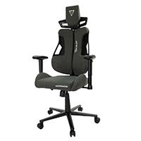Esta es la imagen de silla ocelot gaming ost-black scorpio / tela / base metalica / descansabrazos 2d / piston clase 4 / reclinable 170 grados / hasta 150kg / cojines lumbar y cervical / color negro