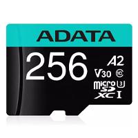 Esta es la imagen de memoria adata micro sdxc/sdhc 256gb uhs-i 100mb/85mb clase 10 v30 a2 c/adaptador (ausdx256gui3v30sa2-ra1)
