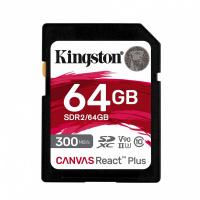 Esta es la imagen de memoria flash sd kingston sdxc canvas react plus 64gb 300r/260w uhs-ii u3 v90 (sdr/64gb)