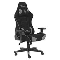 Esta es la imagen de silla ocelot gaming ost-black mist / tela automotriz / base nylon ajustable / descansabrazos 1d / piston clase 4 / reclinable 90-155 grados / hasta 150kg / cojines lumbar y cervical / color negro con
