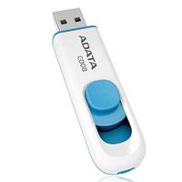 Esta es la imagen de memoria adata 32gb usb 2.0 c008 retractil blanco-azul (ac008-32g-rwe)