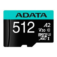 Esta es la imagen de memoria adata micro sdxc/sdhc 512gb uhs-i 100mb/85mb clase 10 v30 a2 c/adaptador ausdx512gui3v30sa2-ra1
