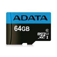 Esta es la imagen de memoria adata micro sdxc/sdhc 64gb uhs-i 100mb/25mb clase 10 v10 a1 c/adaptador ausdx64guicl10a1-ra1