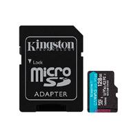 Esta es la imagen de memoria flash micro sd kingston sdxc canvas go plus 128gb 200mb/s uhs-i u3 v30 c/adaptador (sdcg4/128gb)
