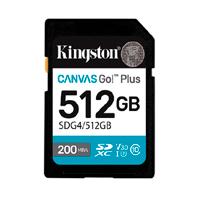 Esta es la imagen de memoria flash sd kingston sdxc canvas go plus 512gb 200mb/s c10 uhs-i u3 v30 (sdg4/512gb)