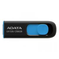Esta es la imagen de memoria adata 256gb usb 3.2 uv128 retractil negro azul (auv128-256g-rbe)