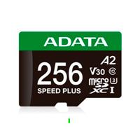Esta es la imagen de memoria adata microsdxc speed plus 256gb cl10 con adaptador ud256gui3v30a2sp-ra1