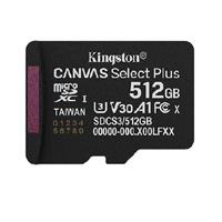 Esta es la imagen de memoria flash micro sd kingston sdxc canvas select plus 512gb 150mb/s uhs-i u3 v30 sin/adaptador (sdcs3/512gbsp)