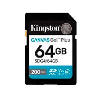 Esta es la imagen de memoria flash sd kingston sdxc canvas go plus 64gb 200mb/s c10 uhs-i u3 v30 (sdg4/64gb)