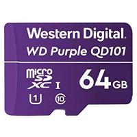 Esta es la imagen de memoria wd purple sc qd101 micro sdxc 64gb videovigilancia 24/7 clase 10 u1 lect 50mb/s esc 40mb/s wdd064g1p0c