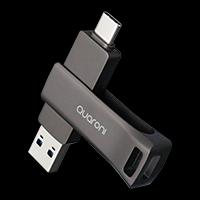 Esta es la imagen de memoria quaroni 32gb usb 3.2 / dual ac / otg / metalica