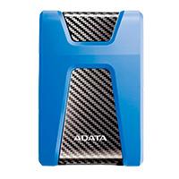 Esta es la imagen de disco duro externo adata hd650 1tb portatil 2.5 usb 3.2 windows mac linux contragolpes color azul ahd650-1tu31-cbl